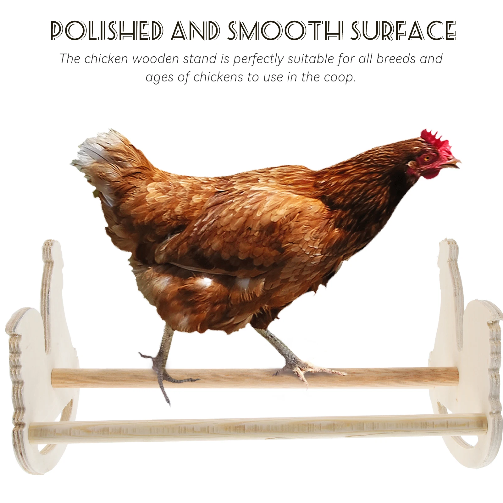 

Standing Frame Chicken-shaped Station Rack Cock Perches for Chickens Wooden Coop