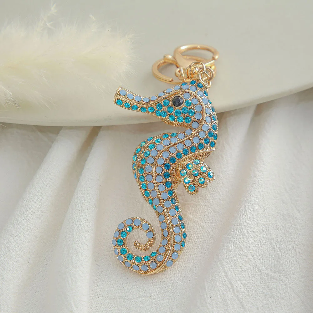 Seahorse Keychain Lovely Cartoon Marine Animal Keyring Handbag Car Key Chain Jewelry Pendant Accessory Friend Gift Dropshipping