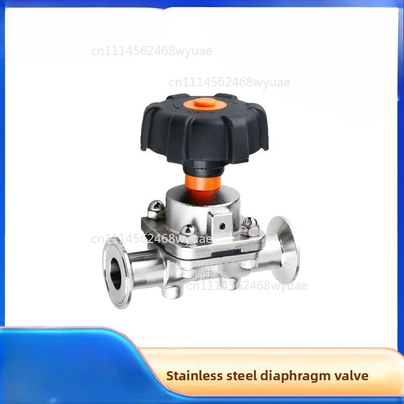 Stainless Steel Sanitary Diaphragm Valve, Clamp Weld Quick-Install Manual Straight-Through Chuck Valve
