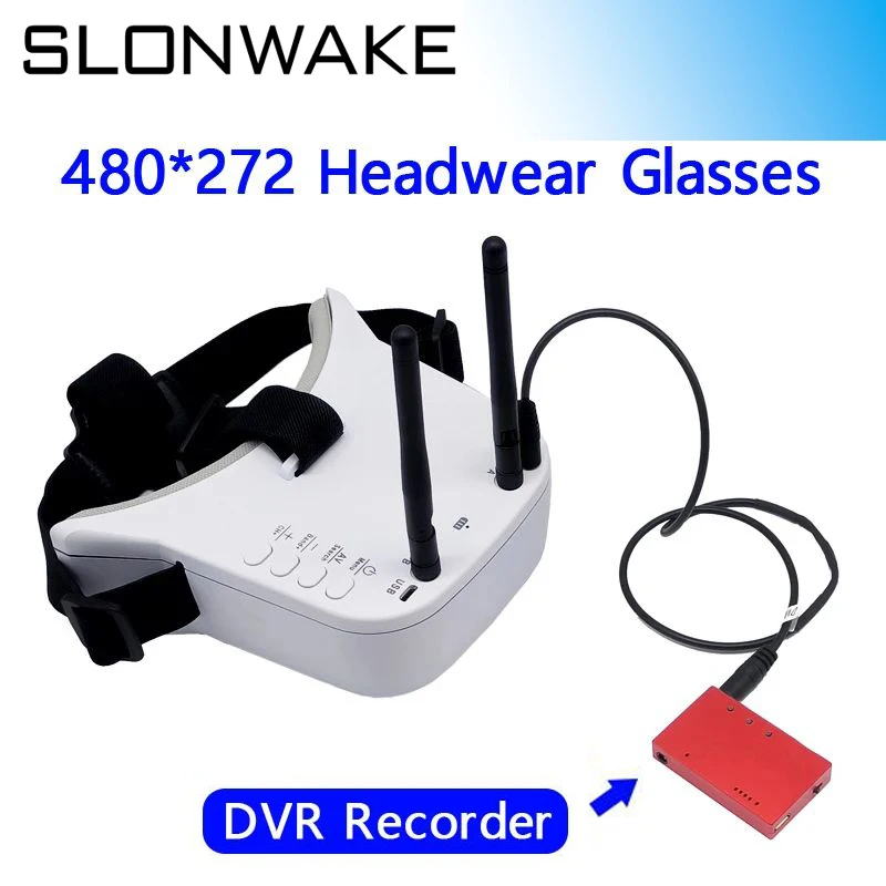 Nuevo conjunto de grabación de vídeo Mini DVR HD, grabación o grabación de fotos y gafas FPV blancas de 3 pulgadas, 480x272, gafas para la cabeza