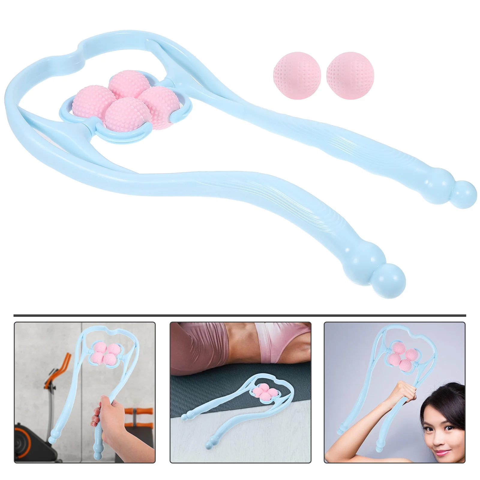 

1 set 1 Set Of Massage Clamp Neck Massager Roller Manual Deep Tissue Hand Held Travel Massager For Neck Arm Calf Leg Pain Relief