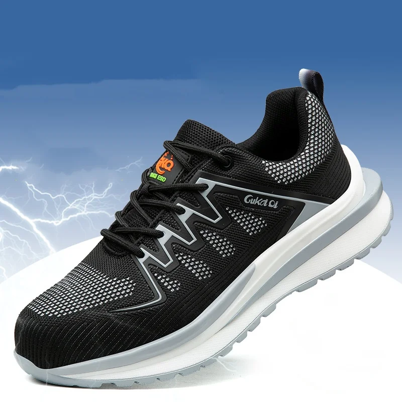 

Мужская повседневная дышащая пластиковая обувь большого размера, рабочая обувь, летние защитные ботинки, рабочие защитные кроссовки, защитная обувь