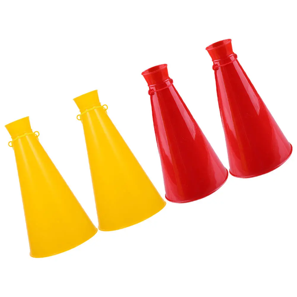 4Pcs Cheer Megaphone Plastic Loud Small Noisemaker Cheerleading Prop for Outdoor Sports School Events Party Favor