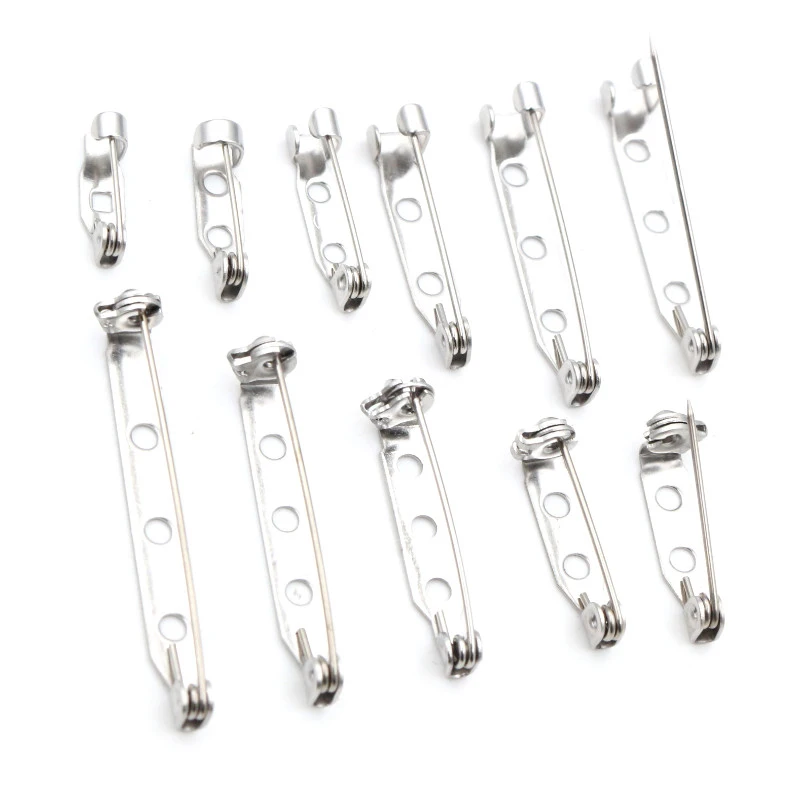 20pcs 14 17 19 20 25 32 38mm 316 Stainless Steel Brooch Clip Pins Safety Brooch Settings Blank For DIY Jewelry Making Supplies