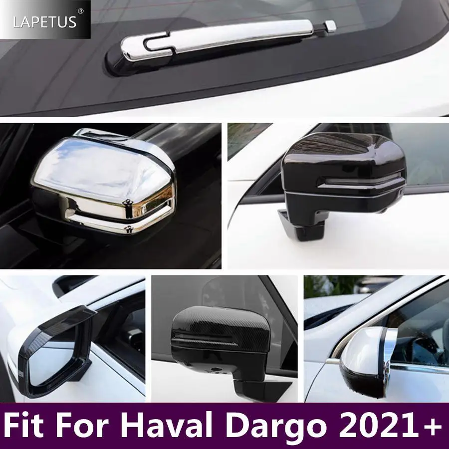 

For Haval Dargo 2021 2022 2023 Carbon Fiber Car Rearview Mirror Rear View Rain Eyebrow Decor Frame Cover Trim ABS Accessories