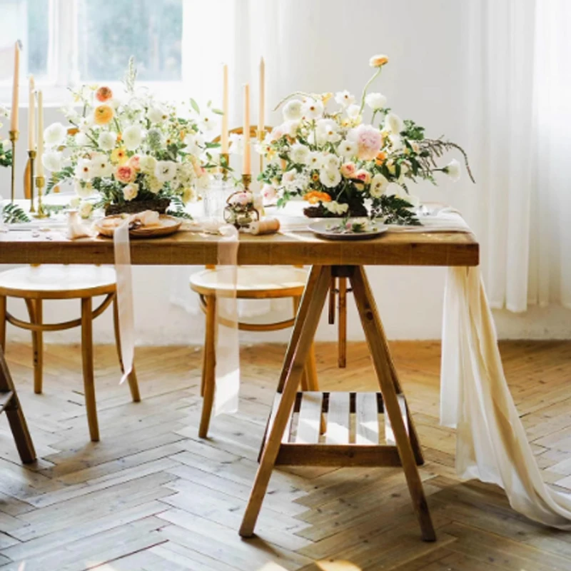 

!@American Style Long Rectangle Party Wedding Solid Wood Table Home Leisure Rustic Wooden Dining Table for Sale