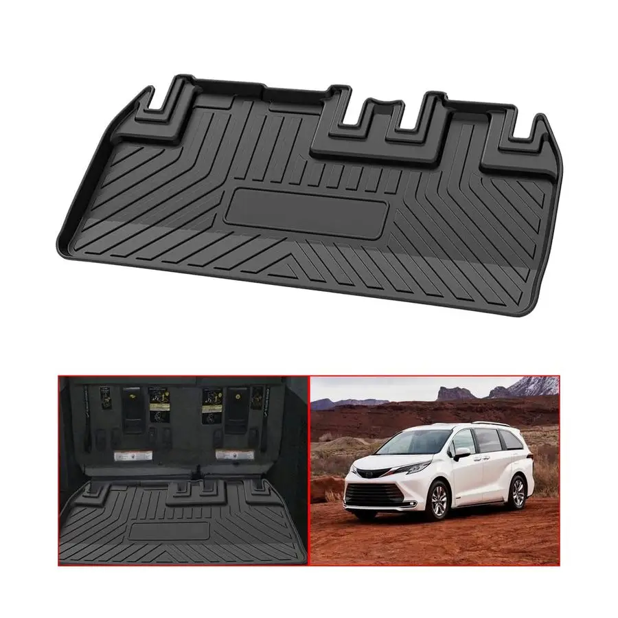 

Cargo Mat Compatible with 20112019 Toyota SiennaAll Weather Rear Cargo Liners Trunk Tray Floor mats3D Tech Waterproof Durable Od