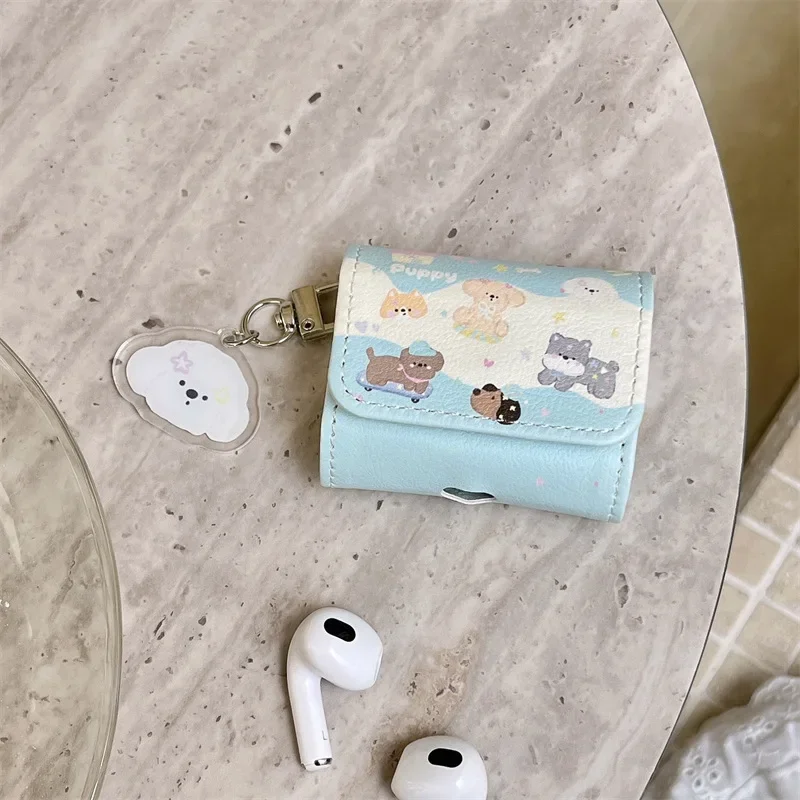 Simpatica custodia per cani da skateboard per AirPods 4 Airpod 1 2 3 Pro Pro2 auricolari Bluetooth scatola di ricarica custodia protettiva per auricolari