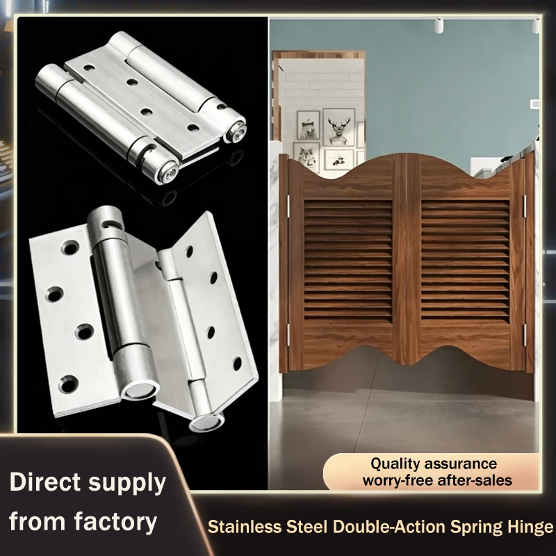 Stainless Steel 304 Bi Directional Spring Hinge Self Closing For Saloon Door Cafe Door Automatic Return Swing Heavy Duty Plus