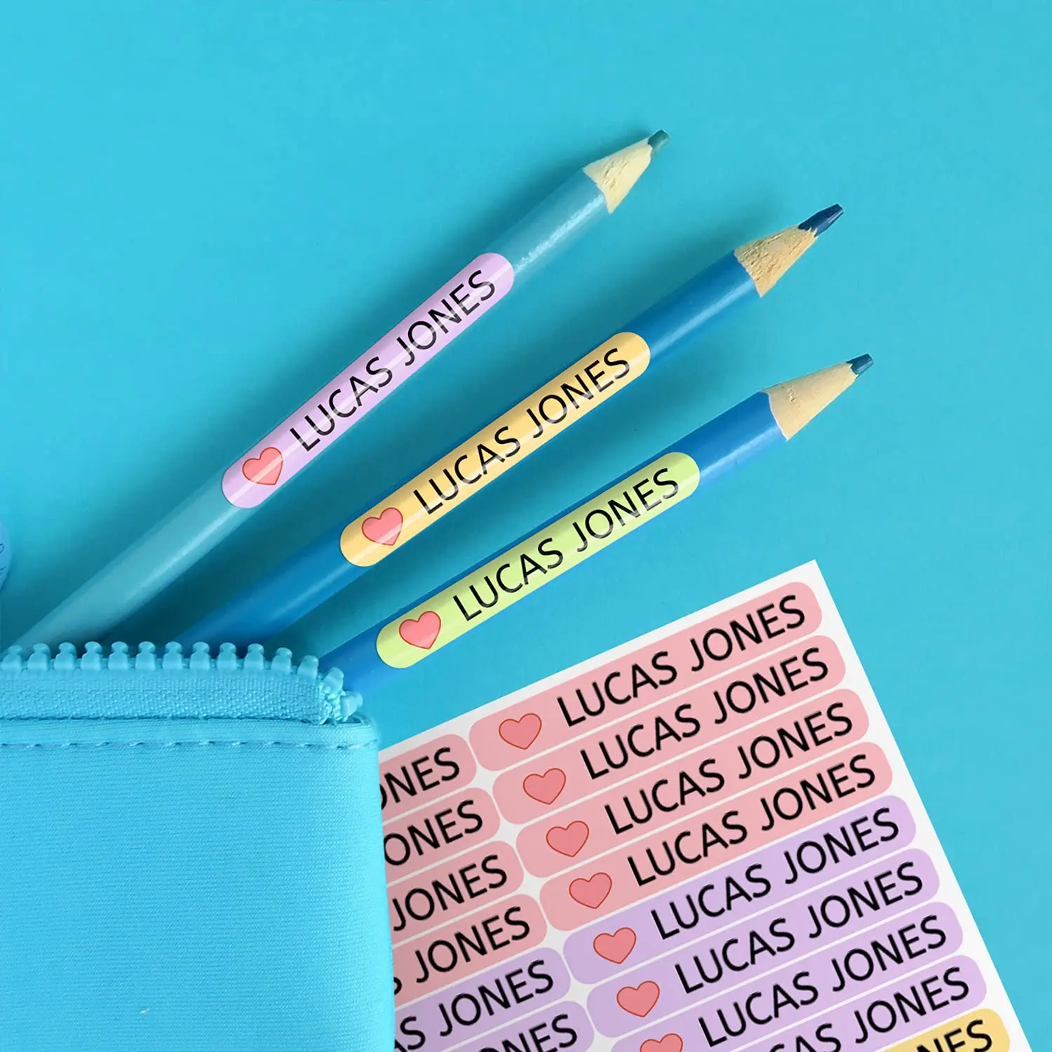 Custom Adhesive Labels For Pencils Personalized Pens, School Stickers With Name, Waterproof Labels For School & Kindergarten