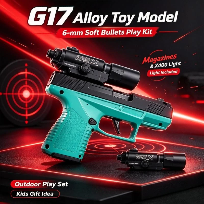 Mini GX4 Pocket Toy,Macaron Shell Eject Blowback Model w/ X300 IR Sight,Full Set Magazines Soft Bullets Shells,Kids Adults Gift