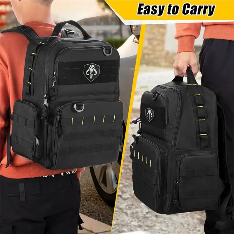 VEHO-Tool Bag Zaino da uomo con 3 buste per attrezzi, borsa organizer per riporre con spallacci imbottiti e supporto per cintura in vita