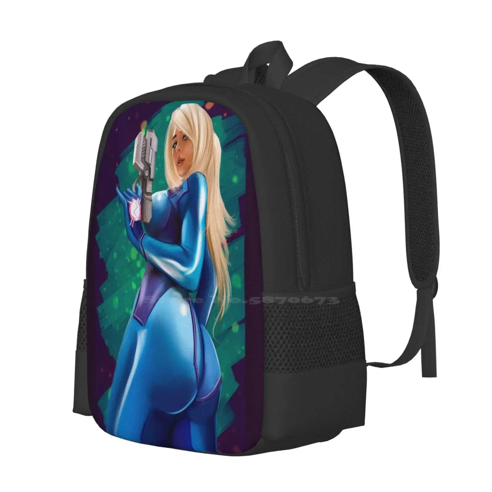 Killbiroarts-Samus Zero Mochila Suit para Estudante, Laptop Travel Bag, Mochila Escolar