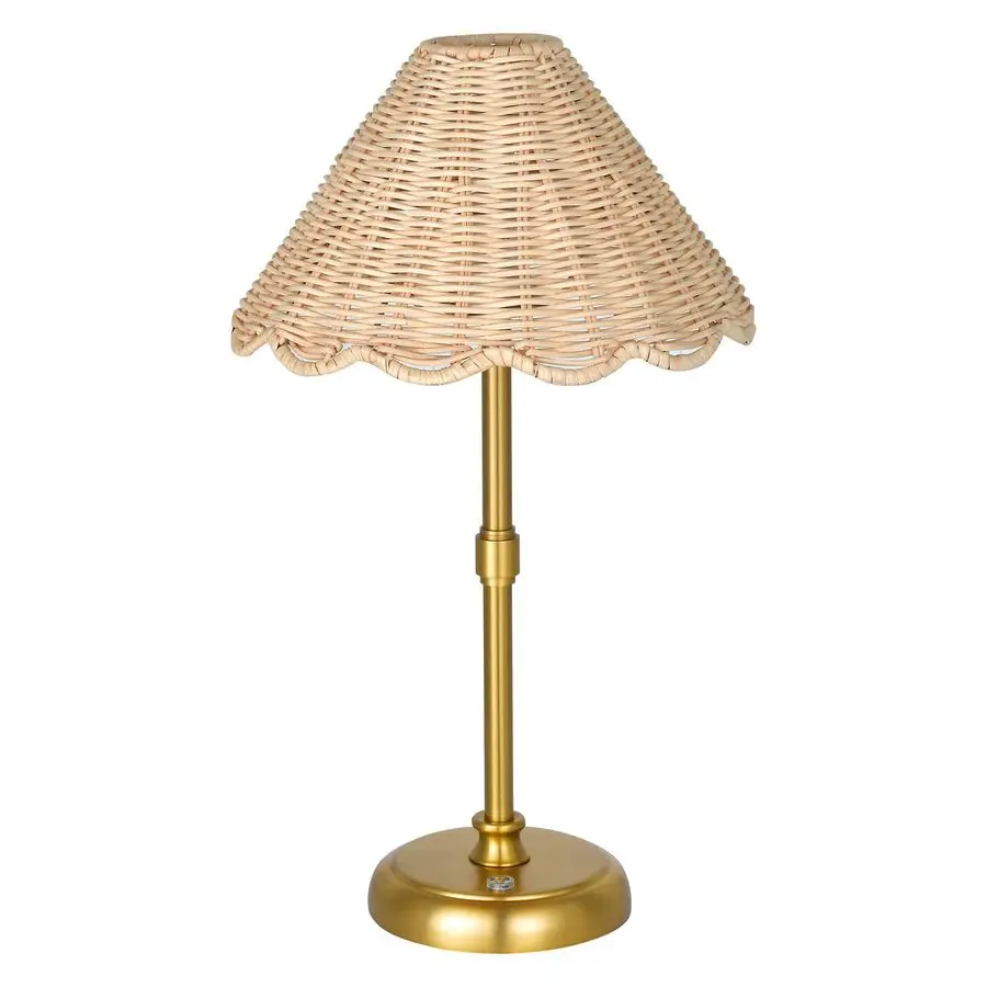 

Boho Rattan Table lamp, 5200mAh Rechargeable Battery, 3level Brightness Dimmable, Buildin Integrated LED 320 Lumen Max, Rattan S