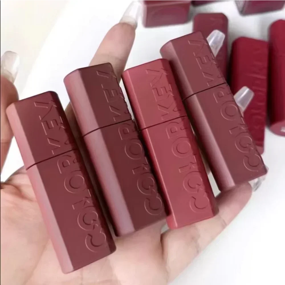 Colorkey Cocoa Pink Mist Matte Velvet Lip Mud Red Brown Lip Glaze Lipstick Long-lasting Waterproof for Women Makeup Cosmetics