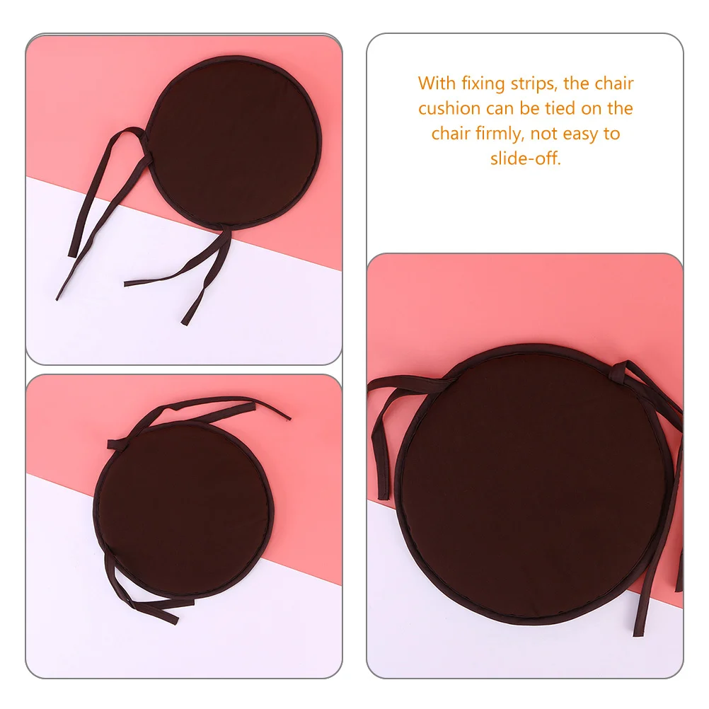 

2Pcs Chair Cushion Thick Fabric Round Seat Pad Dining Chair Cushions with Ties Office Home Kitchen Sitting Pad