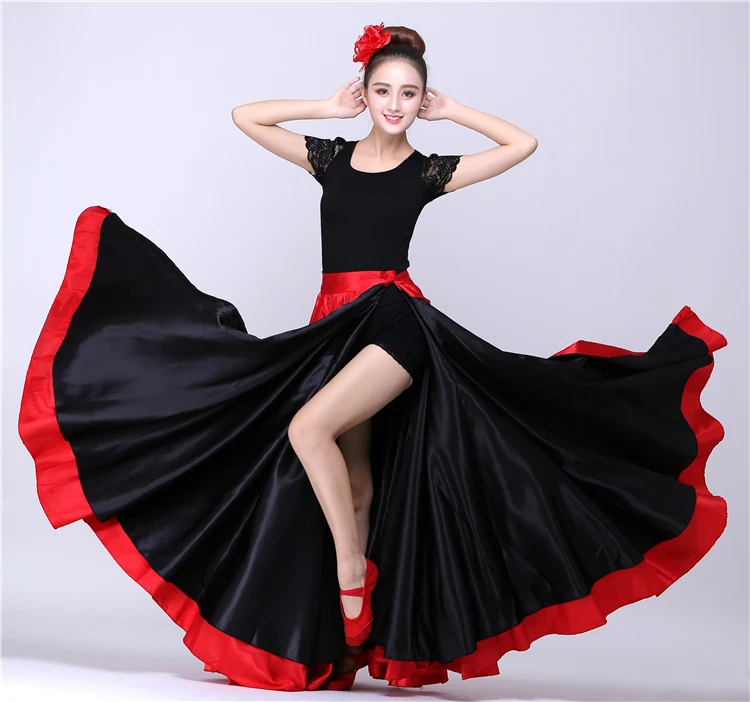 Performance Dance Clothes Big Swing Skirt Belly Dance Spanish Bullfight Dance Skirt Practice Skirt Long Skirt Flamenco Costume