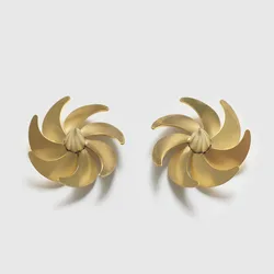 1Pair Outer Dia 55mm 7-Blade Propeller Shaft Hole 4mm Brass Propellers Marine Propulsion Parts for DIY Model Submarine RC Boat