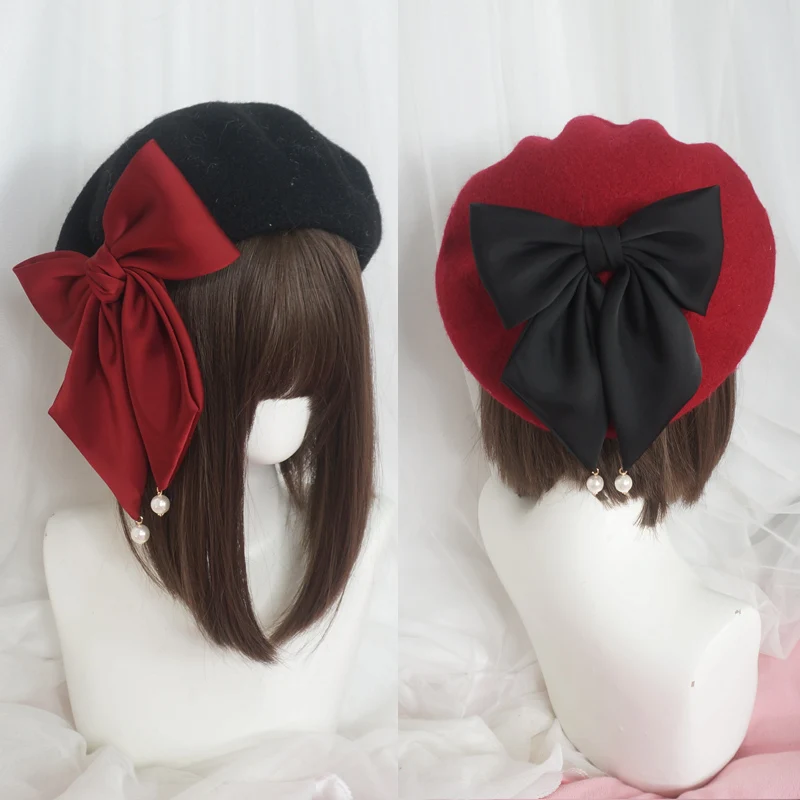 Japanese bow British painter hat girl fashionable joker berets lolita cute hat