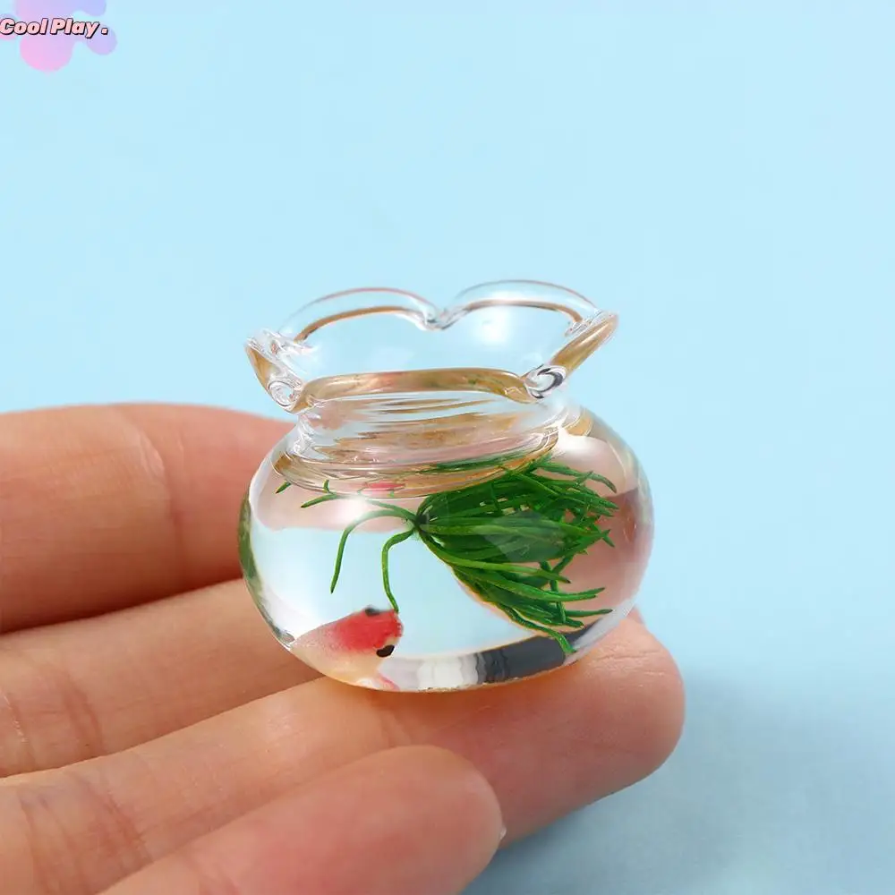 

Model Furniture Accessories Dollhouse Toy Miniature Fish Bowl Miniature Fish Tank Glass Fish Tank Model Dollhouse Miniature