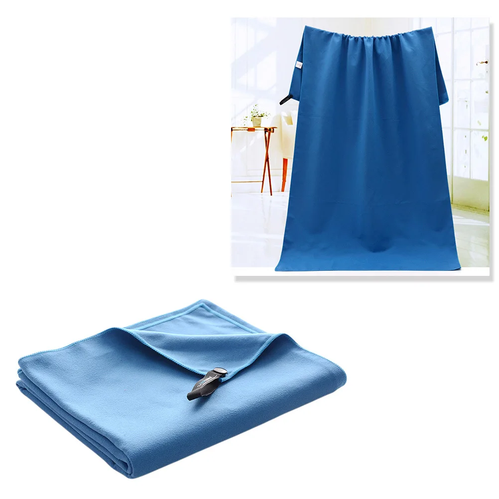 

30x80cm Blue Super Thin Lightweight Microfiber for Swimming Exercise Running Travel Yoga Camping Cool