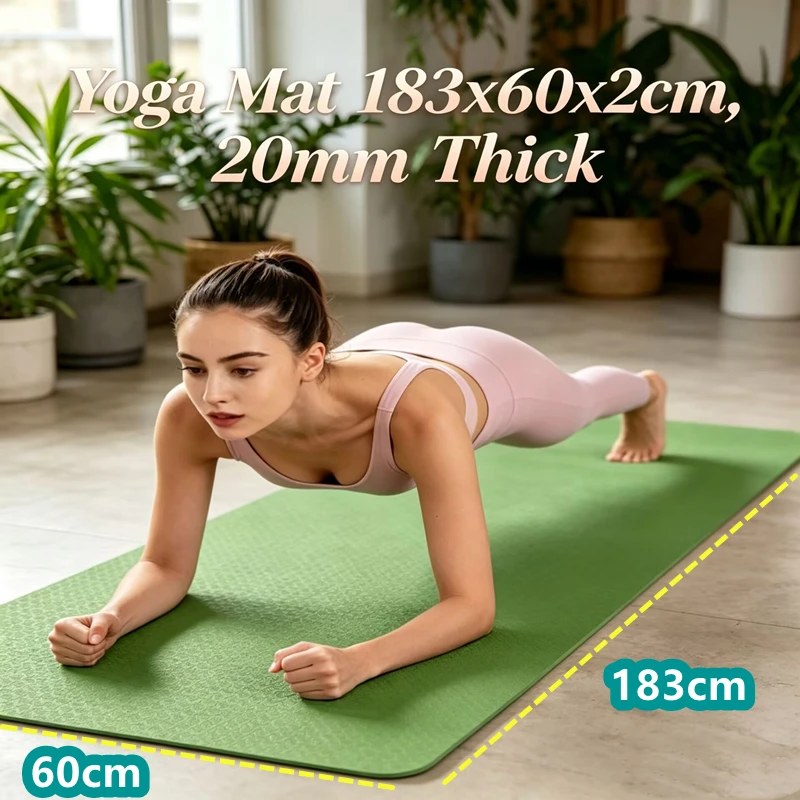 183x60cm Yoga Mats Anti-slip Sport Fitness Mat  Thick 20mm Blanket for Exercise Yoga and Pilates Gymnastics Fitness Equipment