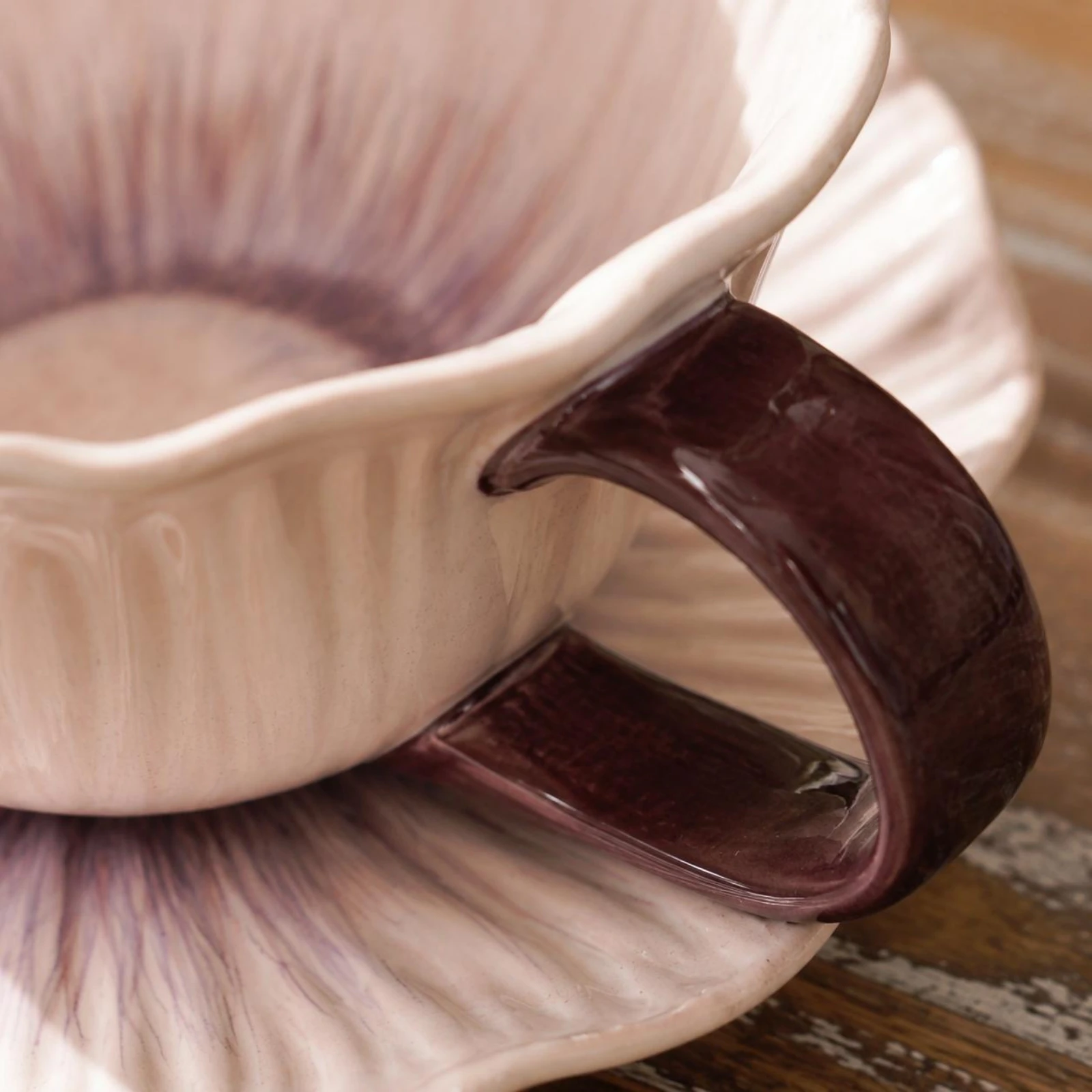 Coffee Cup Saucer Set with Handle Ceramic Cup Saucer Set Cappuccino Cups Lead-Safe of Harmful Substances Tableware Bohemian - view 6