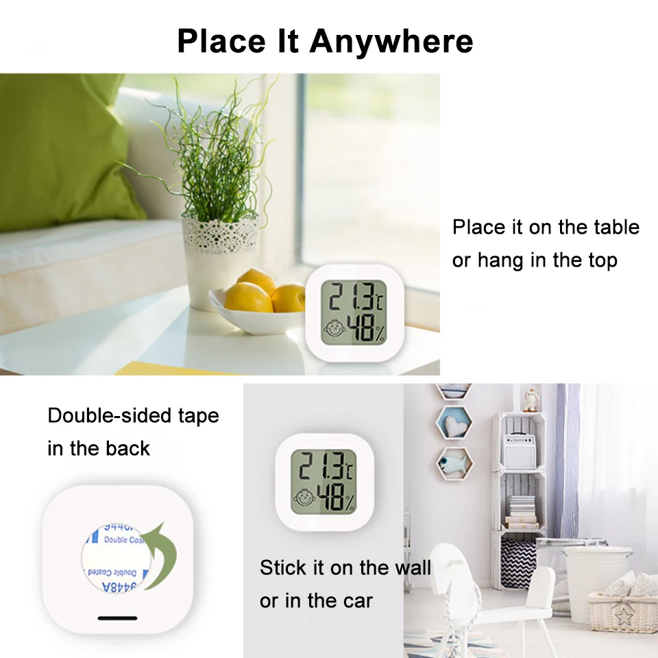 Tuya Zigbee Temperature Humidity Sensor Bluetooth Remote Control Thermometer With Display Smart Home Work With Alexa Google Home