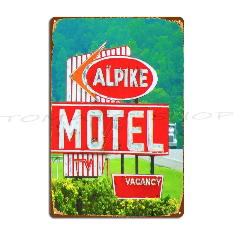 Alpike Motel Metal Sign Cinema Kitchen Rusty Kitchen Designer Tin Sign Poster