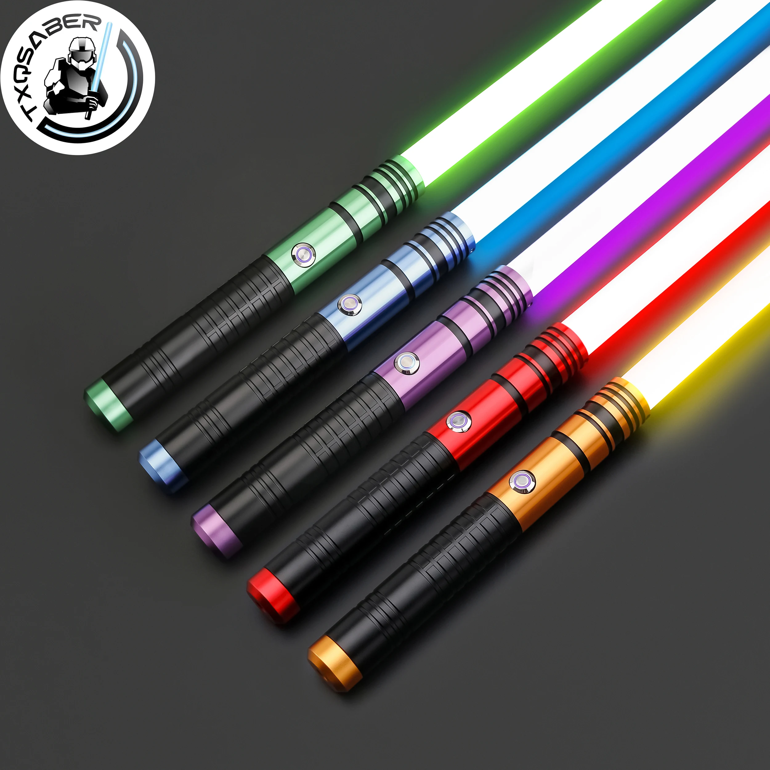 TXQSABER Lightsaber Kids Heavy Dueling Lightsword 12 Color Changing Blaster Metal Hilt Laser Saber for Boys Girls Cosplay Toys