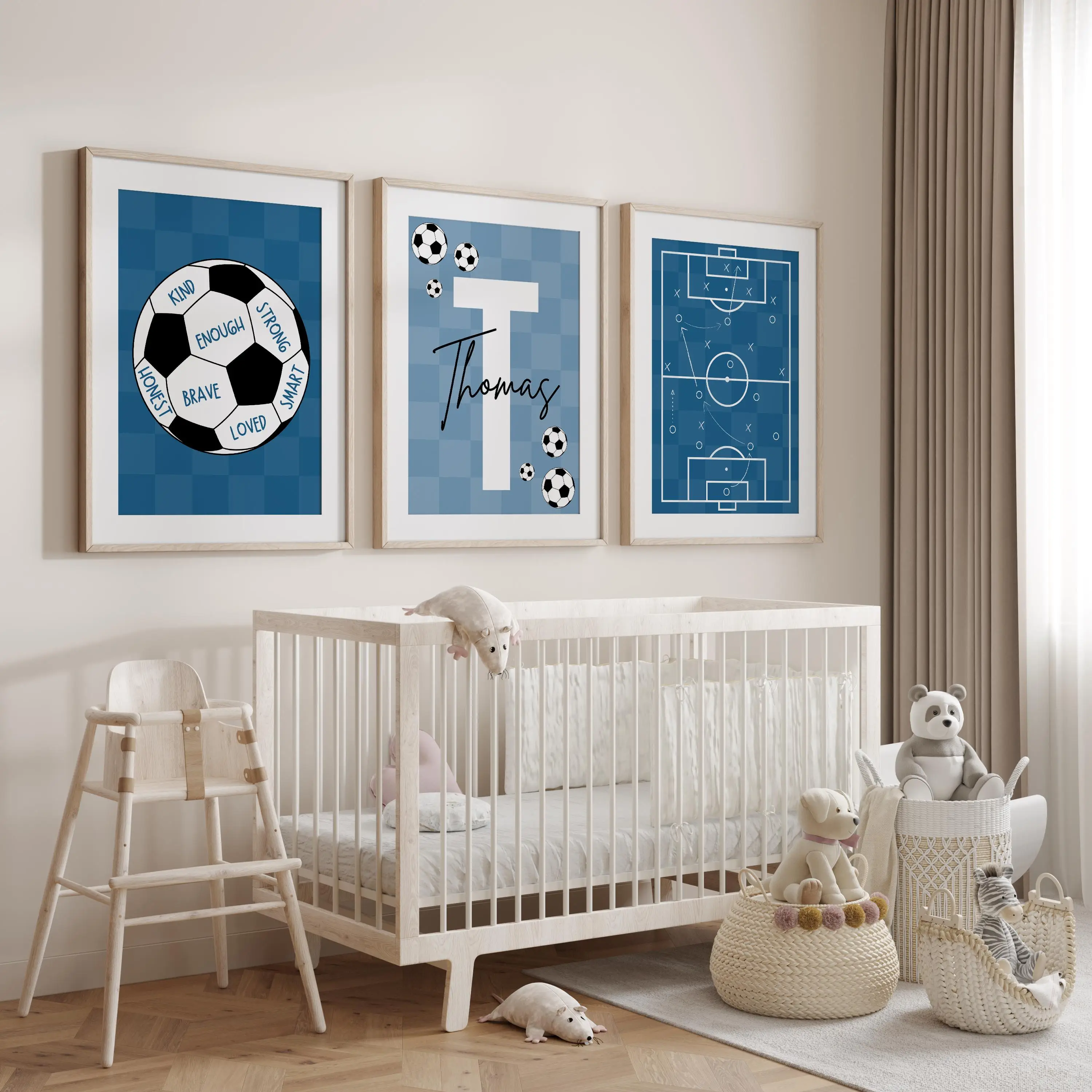 カスタムサッカーウォールアートセット、男の子向けサッカーをテ - Baby Nursery Wall Art のレビューと価格