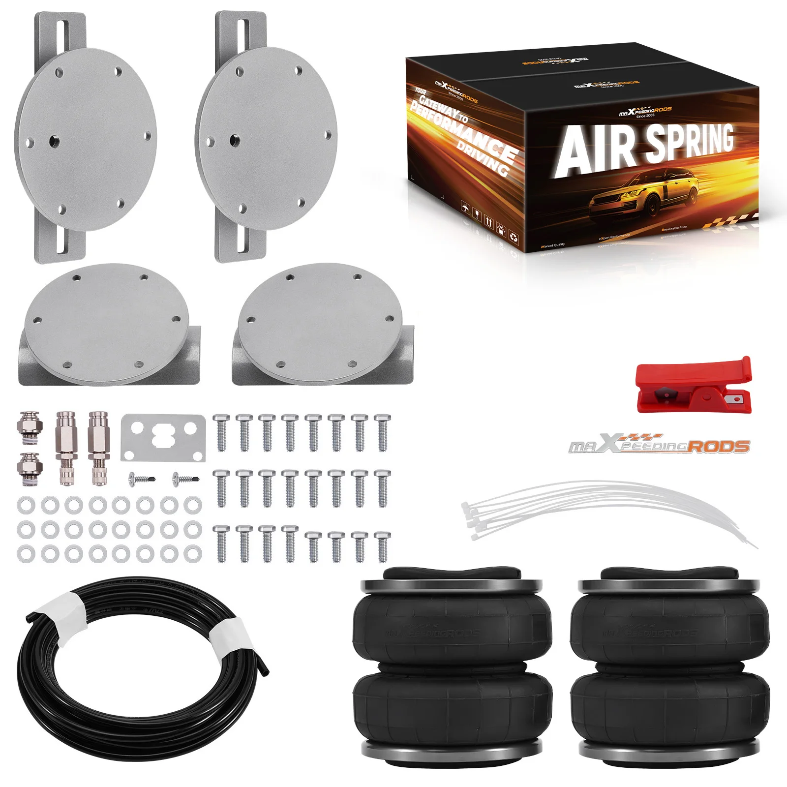 Maxpeedingrods Rear Air Suspension Leaf Spring Bag Load Assist Helper Kit For Toyota Landcruiser V8 70 76 78 79 VDJ79 2009+