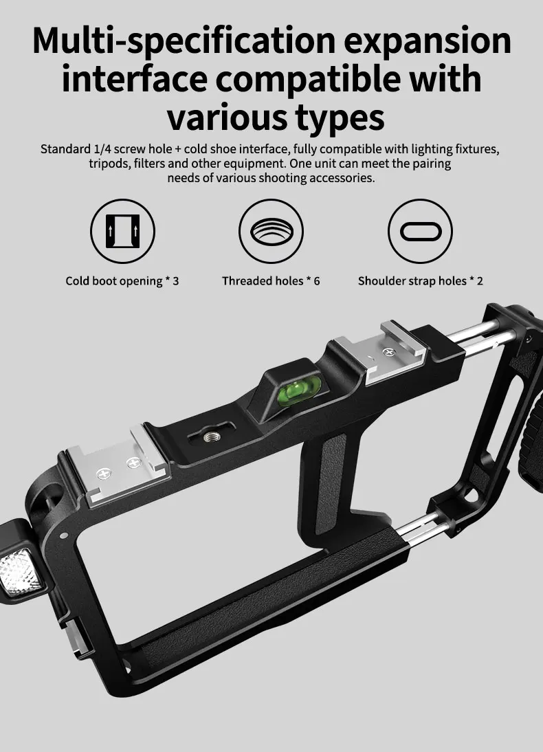 Universeller Smartphone-Videokäfig mit Griffen, 67mm Filteradapter-Rig mit Black Mist für iPhone 17 16 Pro Max Samsung S26 – Detail 6