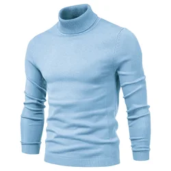 Men Winter Turtleneck New Male Thick  Sweaters Casual Turtle Neck Solid Color Quality Warm Slim Turtleneck Sweaters Pullover Man