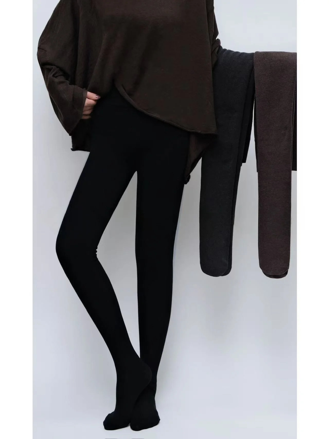 

KINSE YUN Heated Slimming Pants Fce Lined Thiened Butt Lifting Leg Slimming Tights 0 Deee And below QD0036