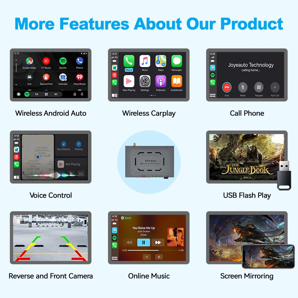 JoyeAuto Wireless Apple CarPlay Android Auto for Land Rover Discovery & Range Rover Denso 2008-2012 AirPlay Mirror-Link Car Play - Image 3