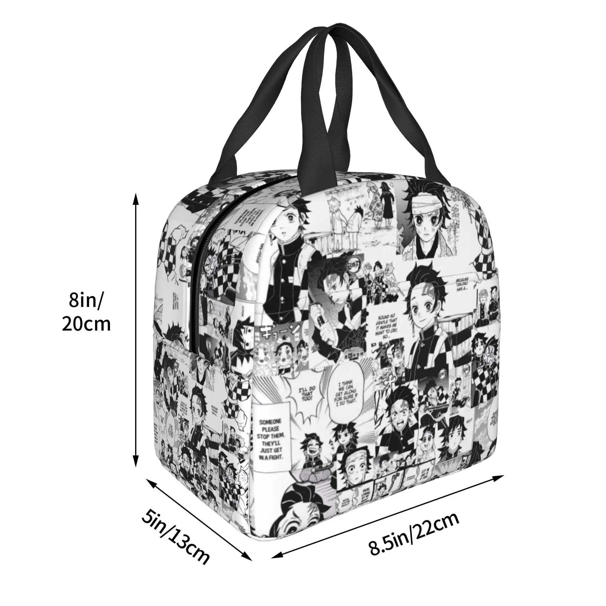 Custom Tanjiro Manga Insulated Lunch Bag for Women Leakproof Demon S-Slayer Thermal Cooler Lunch Box Beach Camping Travel view 4