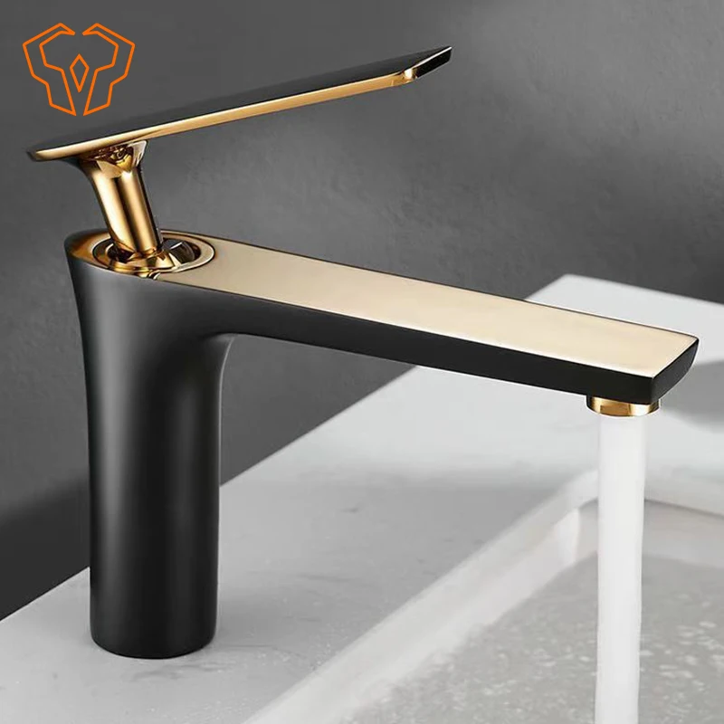 Black and Gold Faucet Light Luxury Cold and Hot Faucet Dedicated To Bathroom Sink