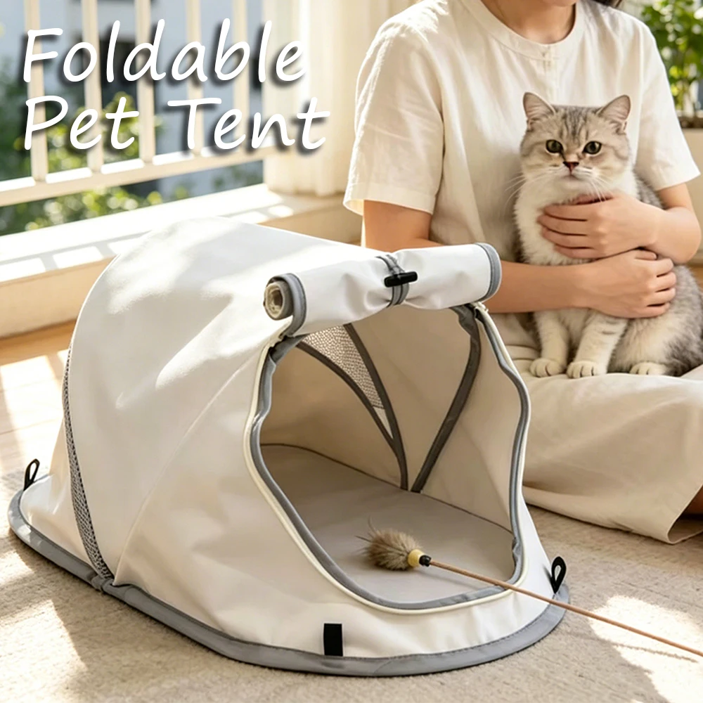 

1PC Portable Foldable Pet Tent Dog and Cat House Lightweight Indoor Outdoor Camping Kennel Breathable Oxford Cloth Pet Shelter