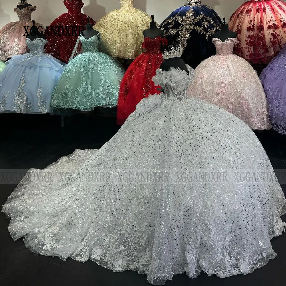 Luxury White Quincenara Dresses 2024 Mexico Vestidos De 15 Años Quinceañera XV Brithday Party Gown Flower Sweet 15 16 Dress