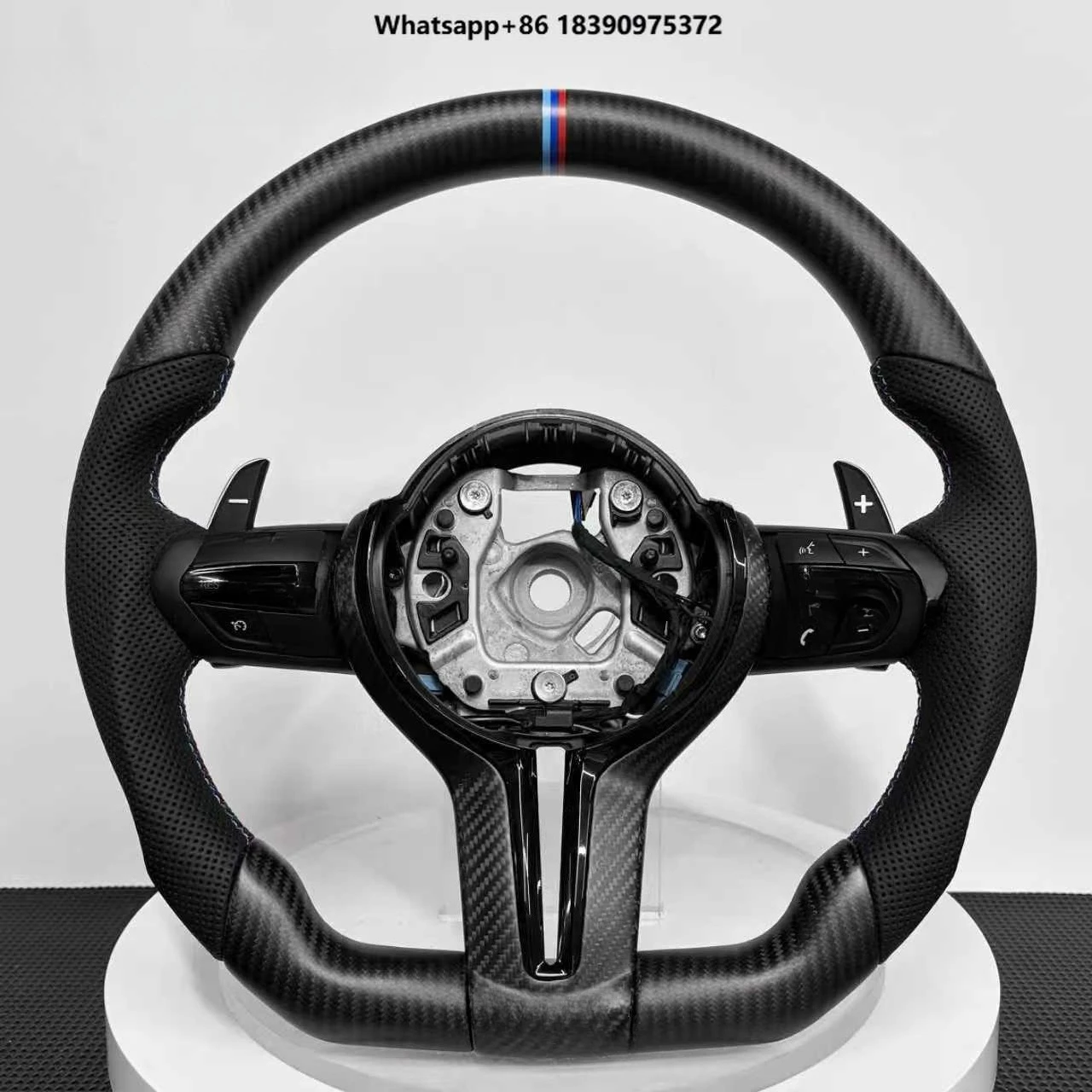 Suitable for  Matte Carbon Sport Model with Perforated Leather Steering Wheel, Compatible with M3 M5 F10 F30 F20 F15 F18