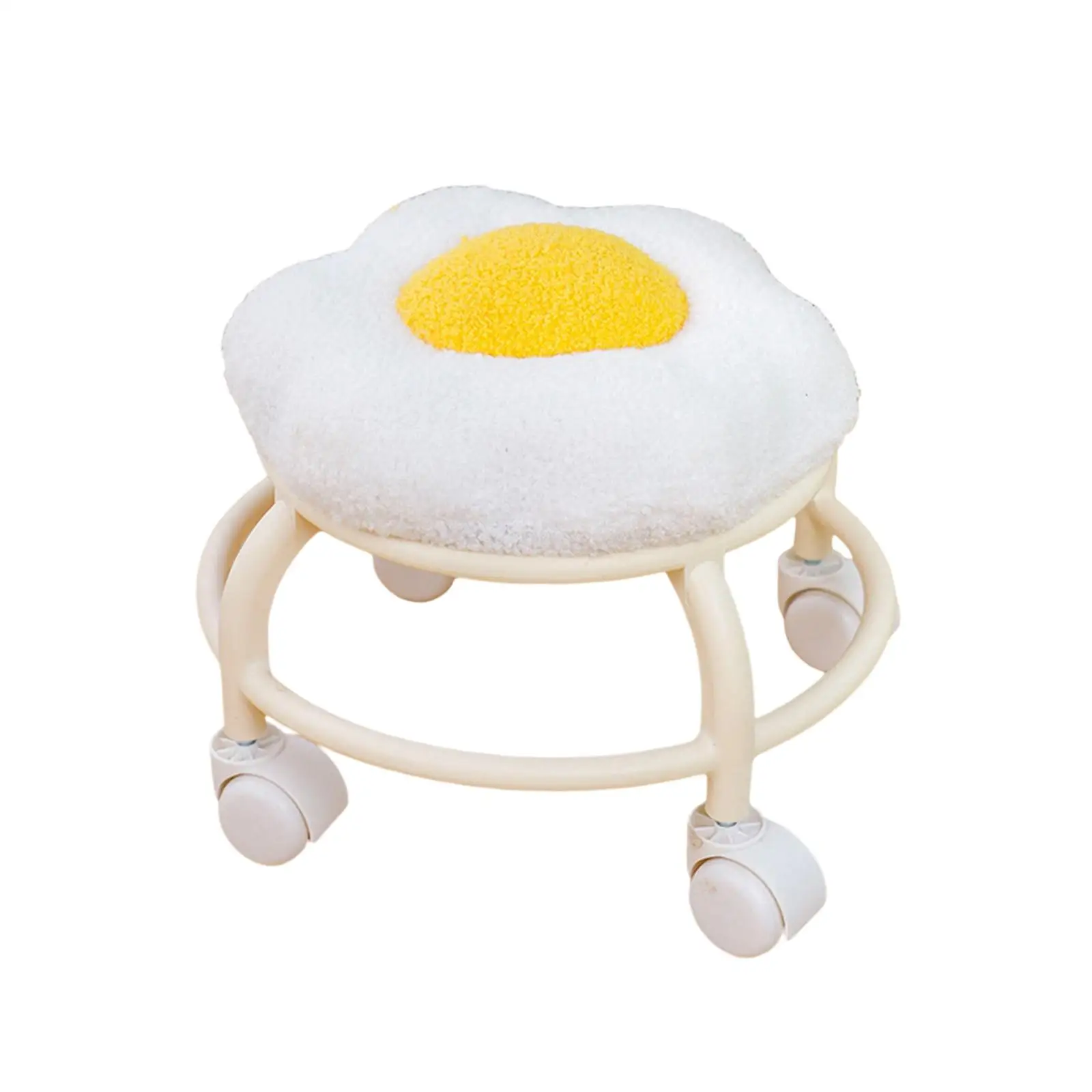 Low Roller Seat Small 360 Degree Rotating Rolling Stool Sturdy Pulley Wheels Stool for Office Library Barber Shop Salons Home