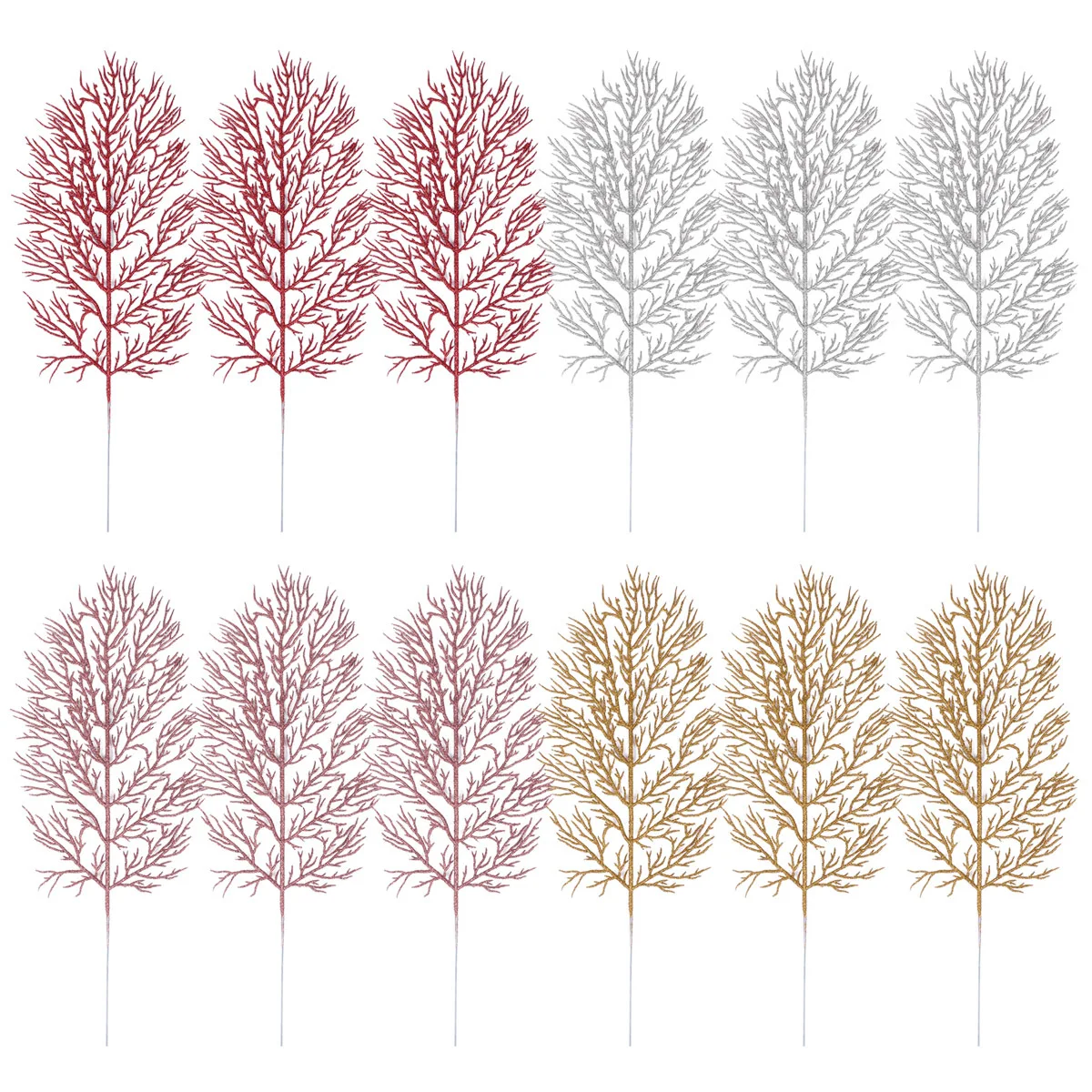 

12Pcs Christmas Tree Ornaments Vibrant Premium Imitation Leaves Decorative Home Party Table Decoration for Indoor Outdoor Use