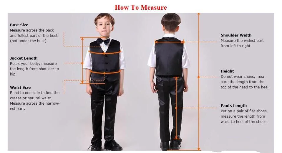 Boys Slim Fit Suits 5 Pieces Set Kids Blazer Vest Pants Shirt Bowtie Jacket With Gold Rims For Wedding Party Prom