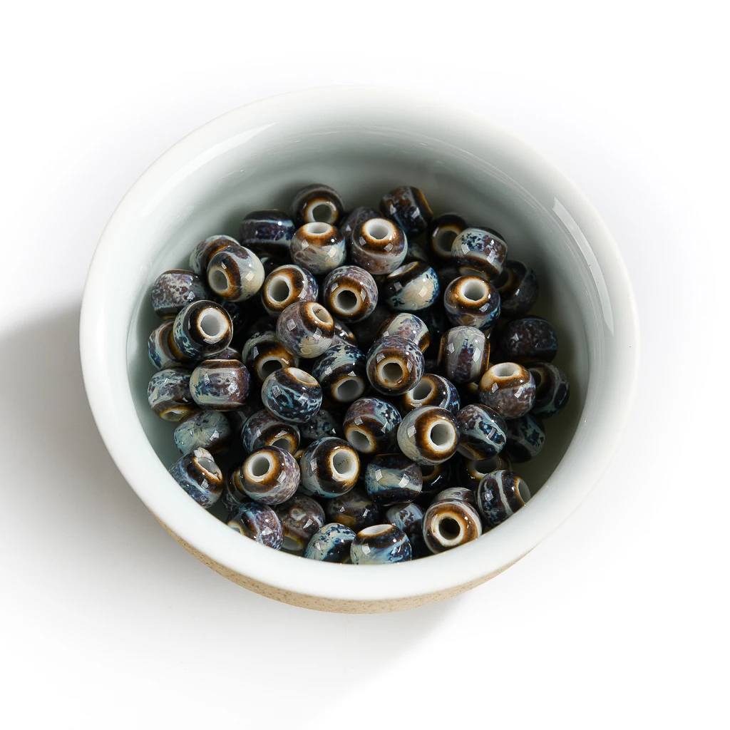 Coffee Color Porcelain Beads Ceramic Round Bead Diy 10mm 12mm 14mm Jewery Making Wholesale  #A509C