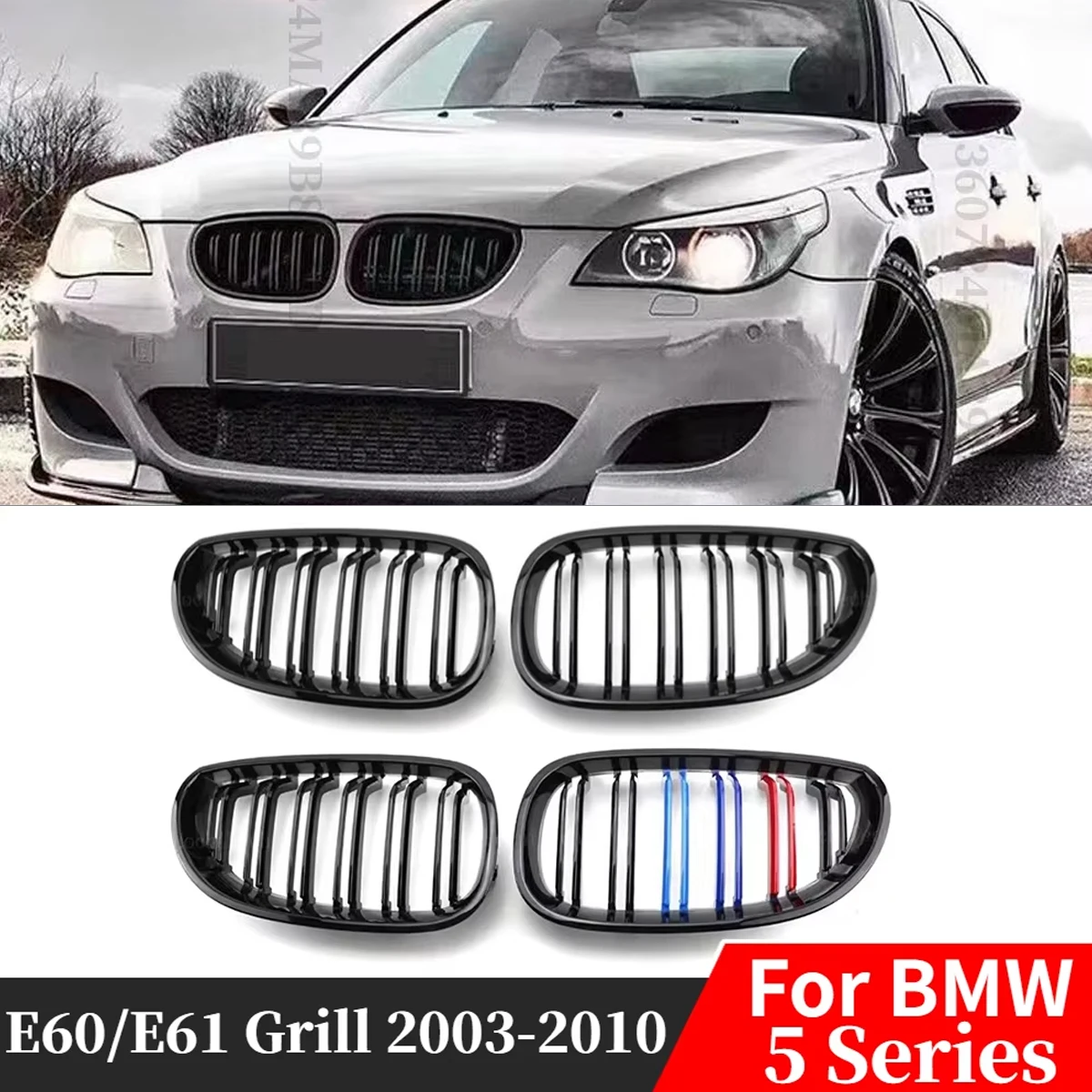 

Front Inlet Kidney Grille Bumper Grill Hood Mesh For BMW E60 E61 M5 520i 535i 545i 550i 5-Series 2003-2010 Tuning Accessories