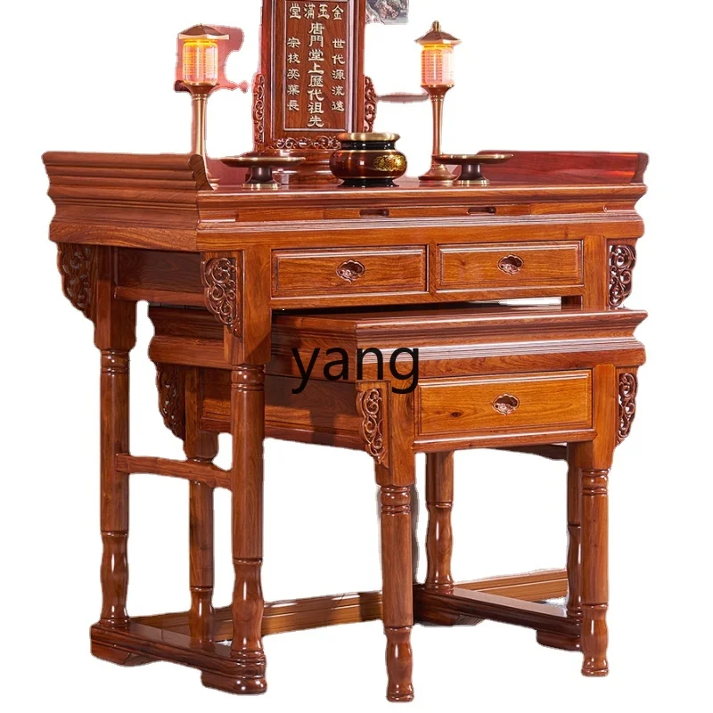 lmmPterocarpus Erinaceus Poir. Rosewood Altar Altar Buddha Shrine Rosewood Solid Wood Shrine Cabinet