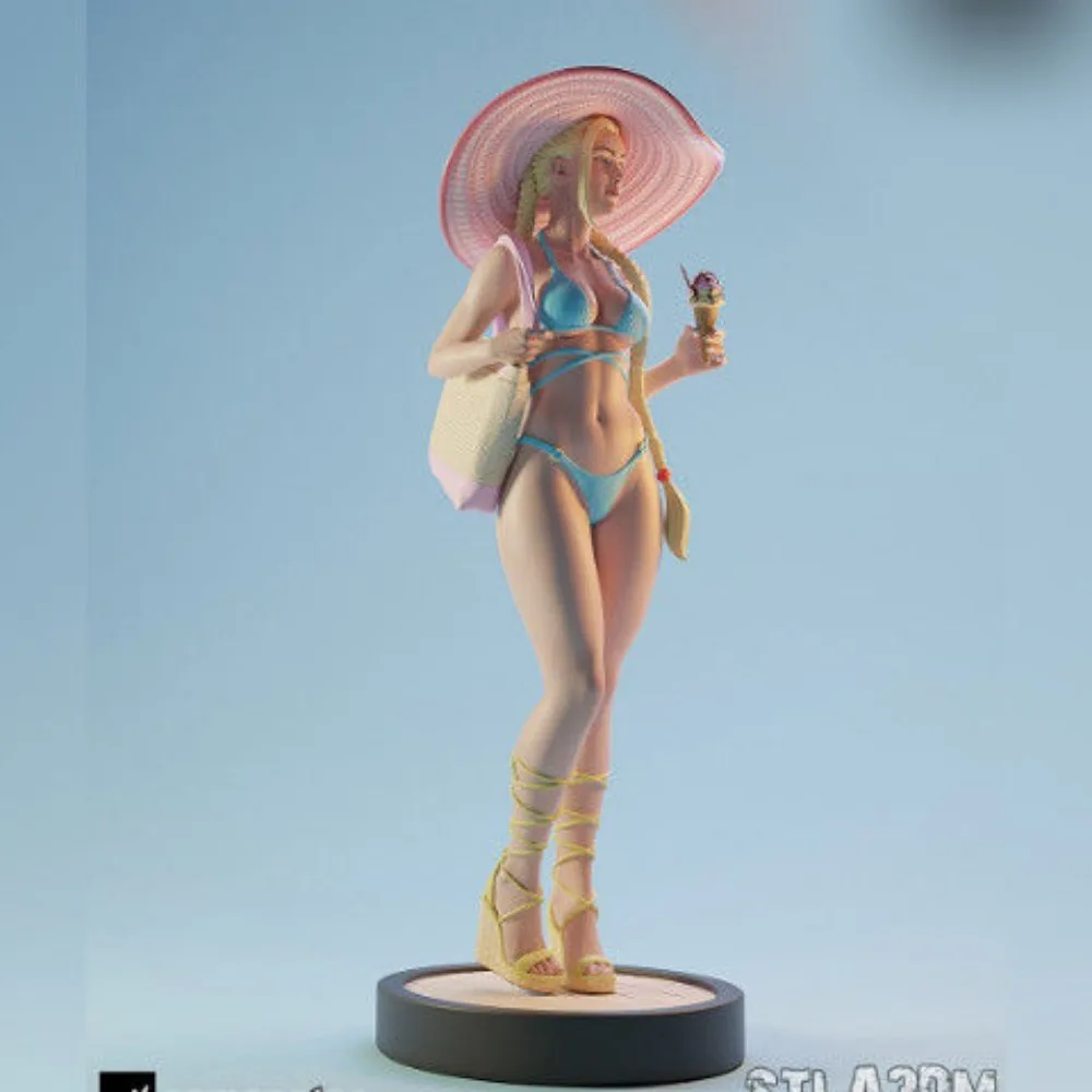 Summer Swimsuit Beauty Resin Model 3D Printed Unassembled Unpainted Self-assembly Craft Mini Figurines Miniatures