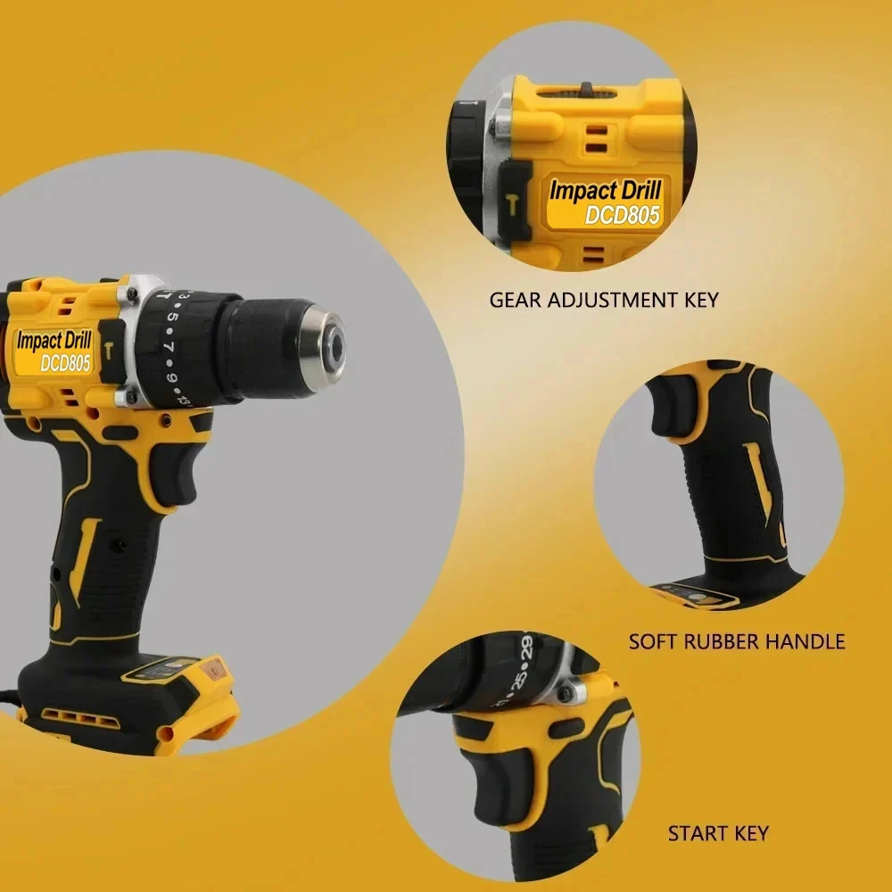 Новинка 2023 года для DEWALT 805, 20 В, литиевая батарея, бесщеточная компактная многофункциональная электрическая отвертка, перезаряжаемая, ручная дрель Новинка 2023 года для DEWALT 805, 20 В, литиевая батарея, бесщеточная компактная многофункциональная электрическая отвертка, перезаряжаемая, ручная дрель