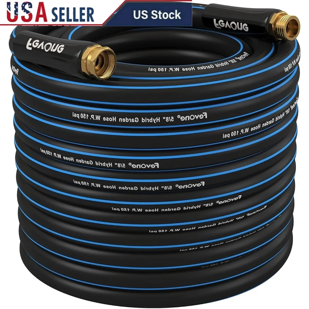 

100 футов ударопрочный садовый шланг 5/8 ID сверхмощный гибридный полимерный водяной шланг 600 фунтов на квадратный дюйм без утечек прочная производительность